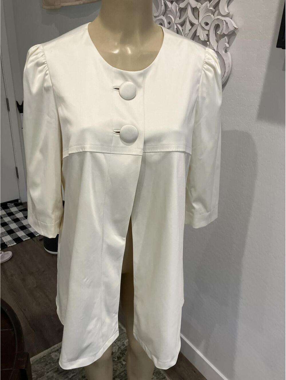 Inc International Concepts Cream Open Front Bow Back Topper,